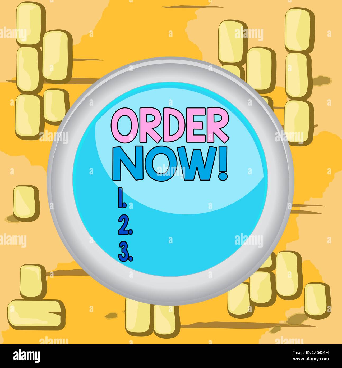 Word Writing Text Order Now Business Photo Showcasing Confirmed Request By One Party To Another To Buy Sell Circle Button Colored Sphere Switch Cente Stock Photo Alamy