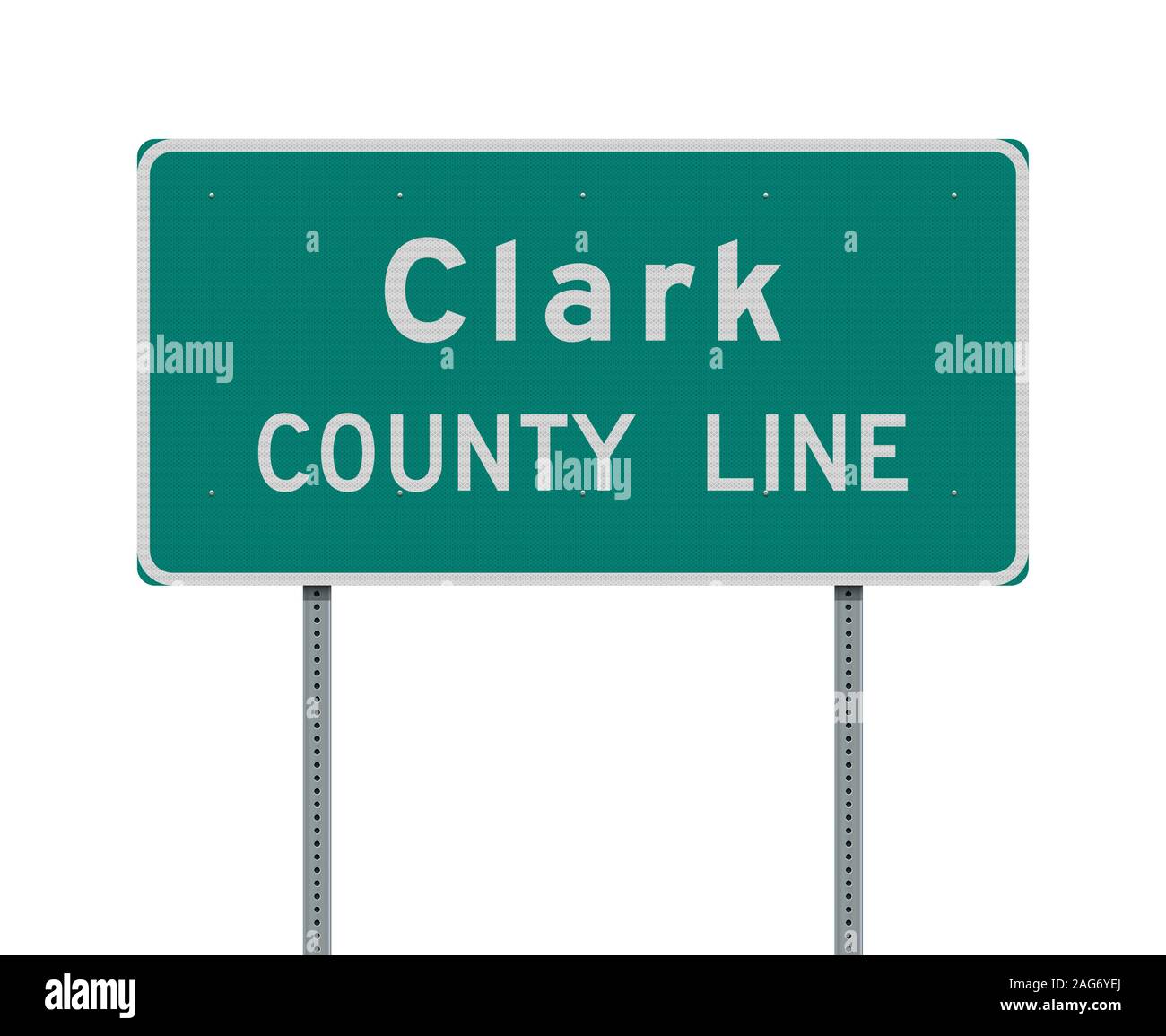 Vector illustration of the Clark County Line green road sign Stock Vector