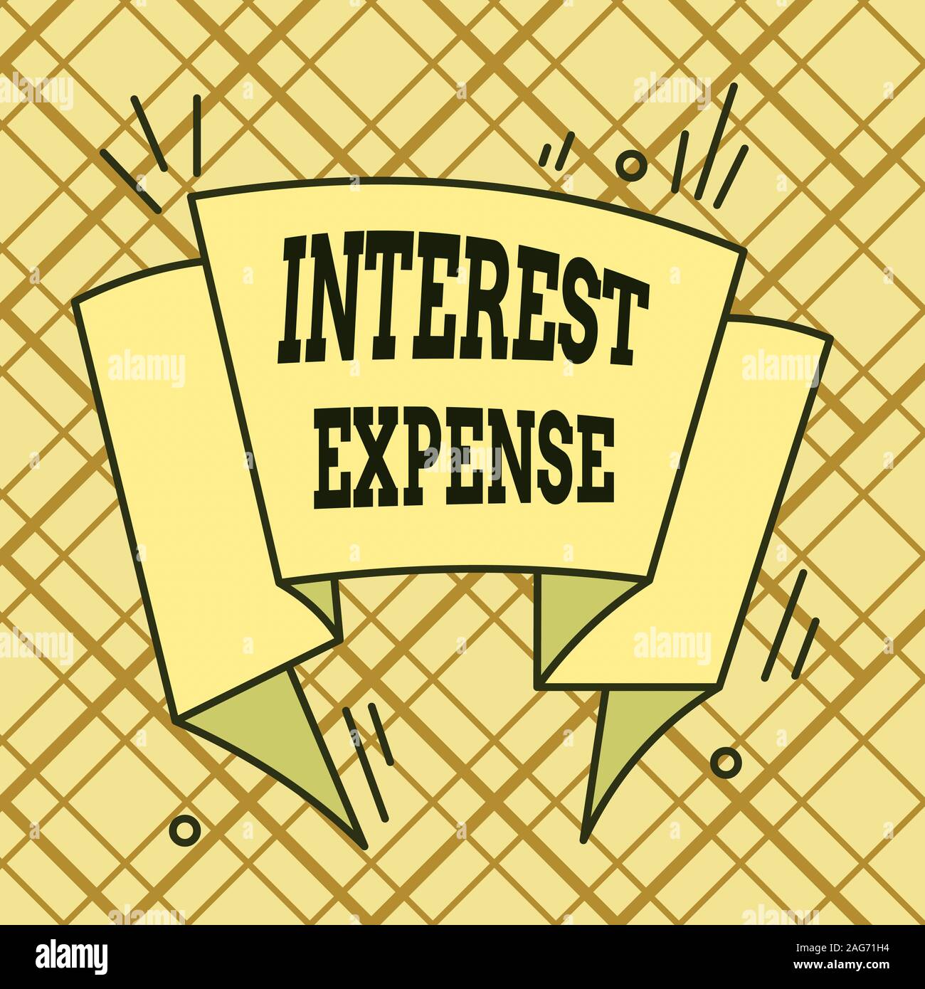 Writing note showing Interest Expense. Business concept for cost of ...