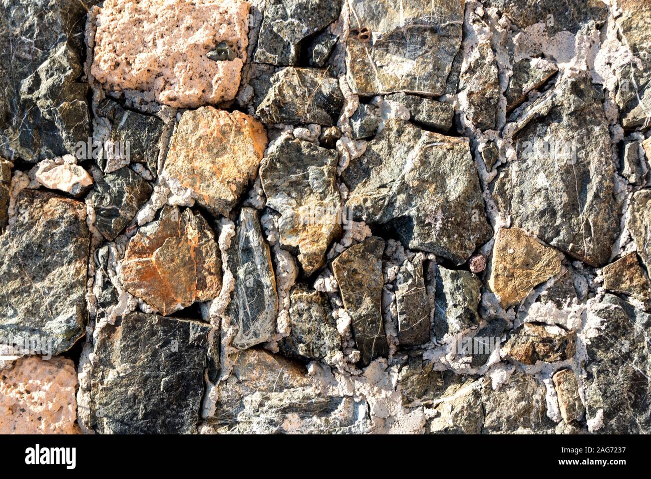 Background of ancient stone wall. Texture of old brick Stock Photo - Alamy