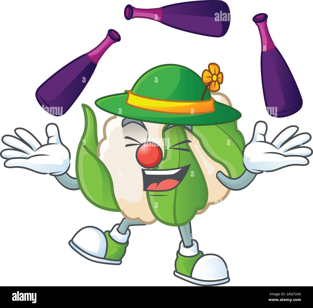 Cute and cool Juggling cauliflower cartoon character Stock Vector Image ...