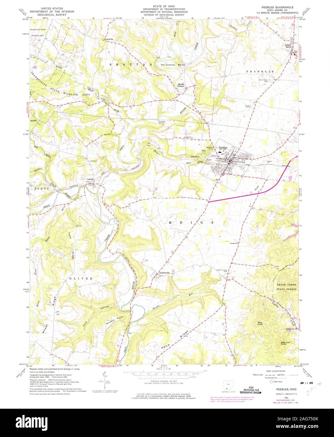 Peebles ohio map Cut Out Stock Images & Pictures Alamy