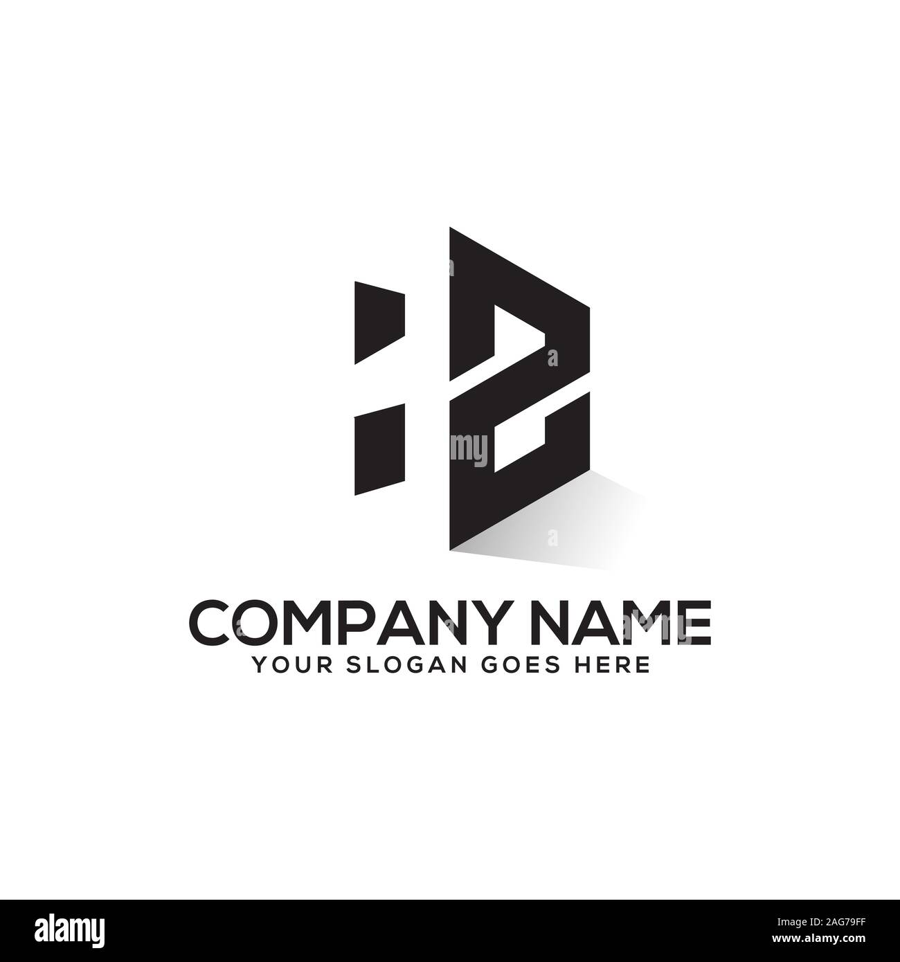 H logo designs,H letter with negative space logo vector Stock Vector