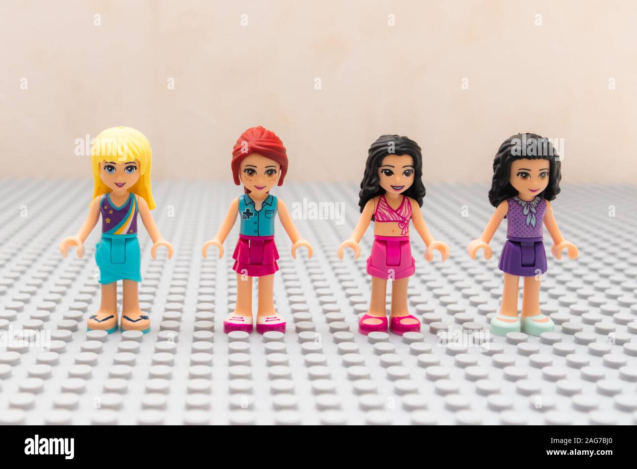 Kouvola, Finland - 18 December 2019: Lego Friends minifigures on gray  baseplate Stock Photo - Alamy