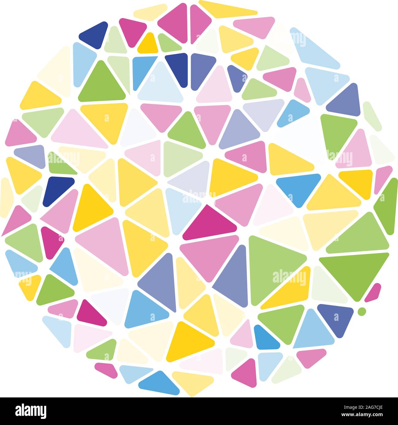Isolated vector round. Abstract composition, polygonal construction, connecting dots and lines, space background, EPS 10 vector illustration Stock Vector