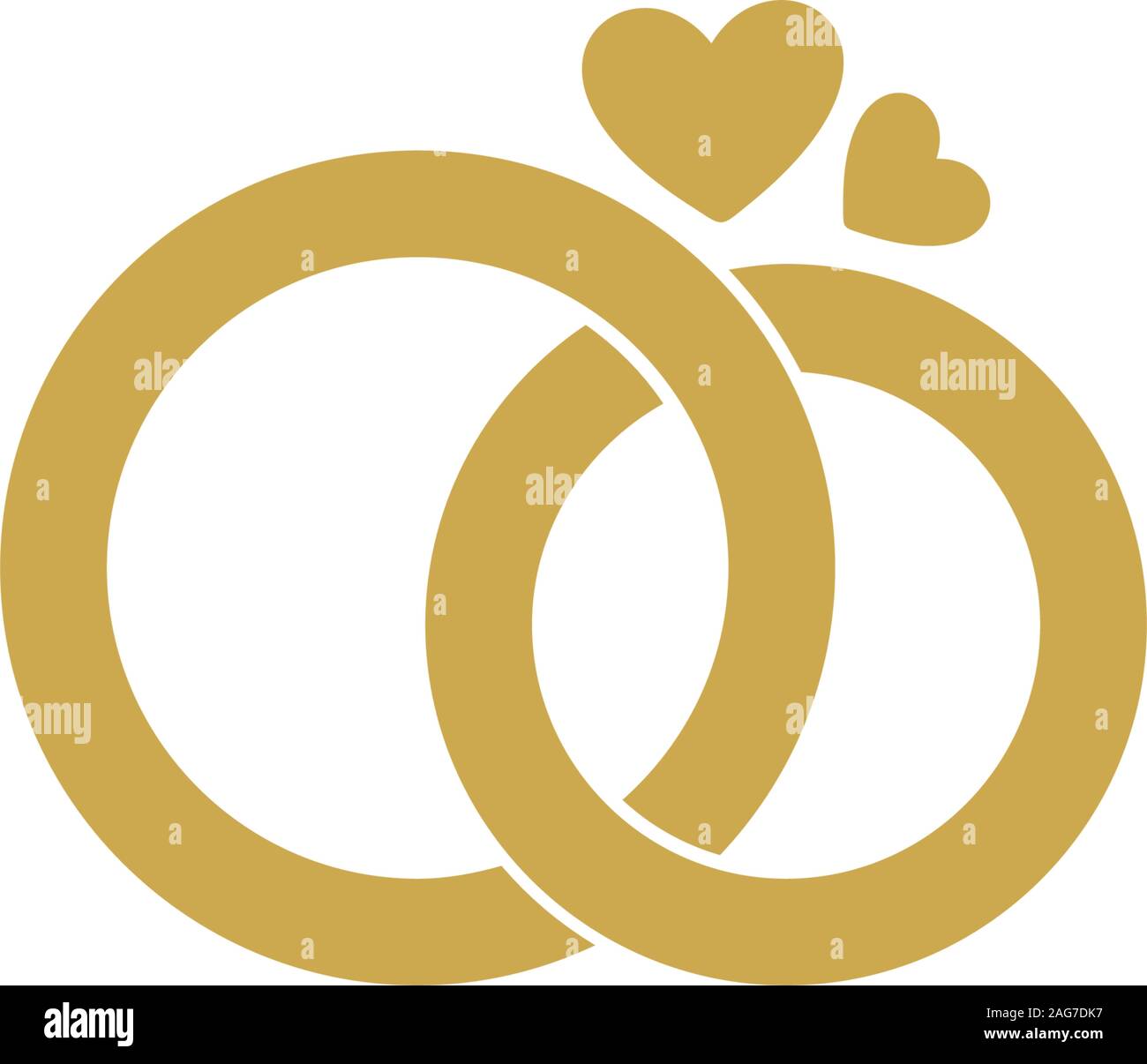 Wedding logo.Gold wedding rings.Stylized engagement rings.Vector logo for the wedding.Attributes and decoration wedding ceremony.The symbol of faith Stock Vector