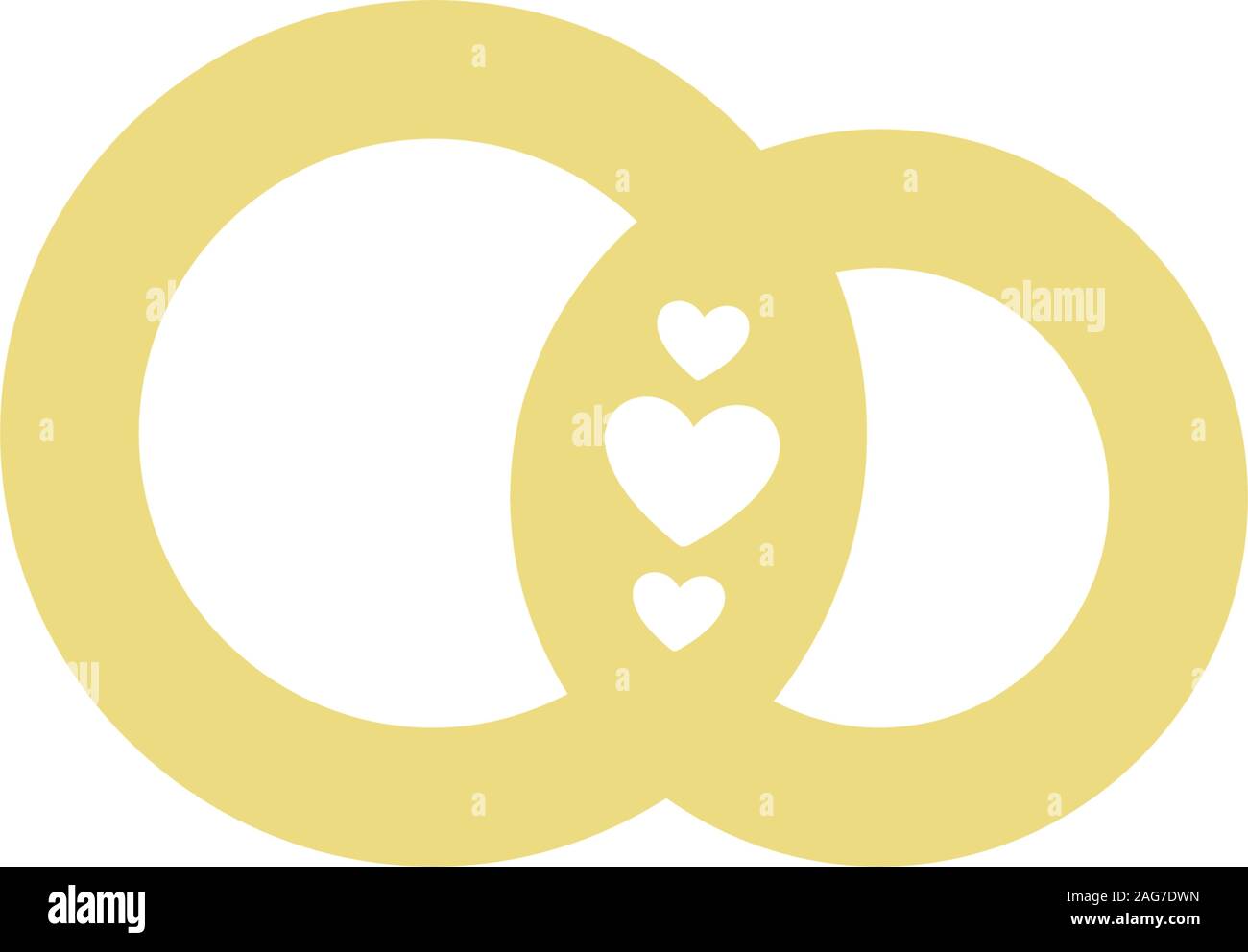 Wedding logo.Gold wedding rings.Stylized engagement rings.Vector logo for the wedding.Attributes and decoration wedding ceremony.The symbol of faith Stock Vector