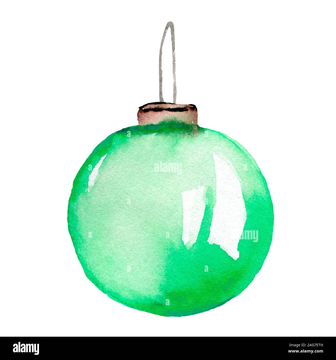 Christmas ball isolated on white background - watercolor Illustration ...