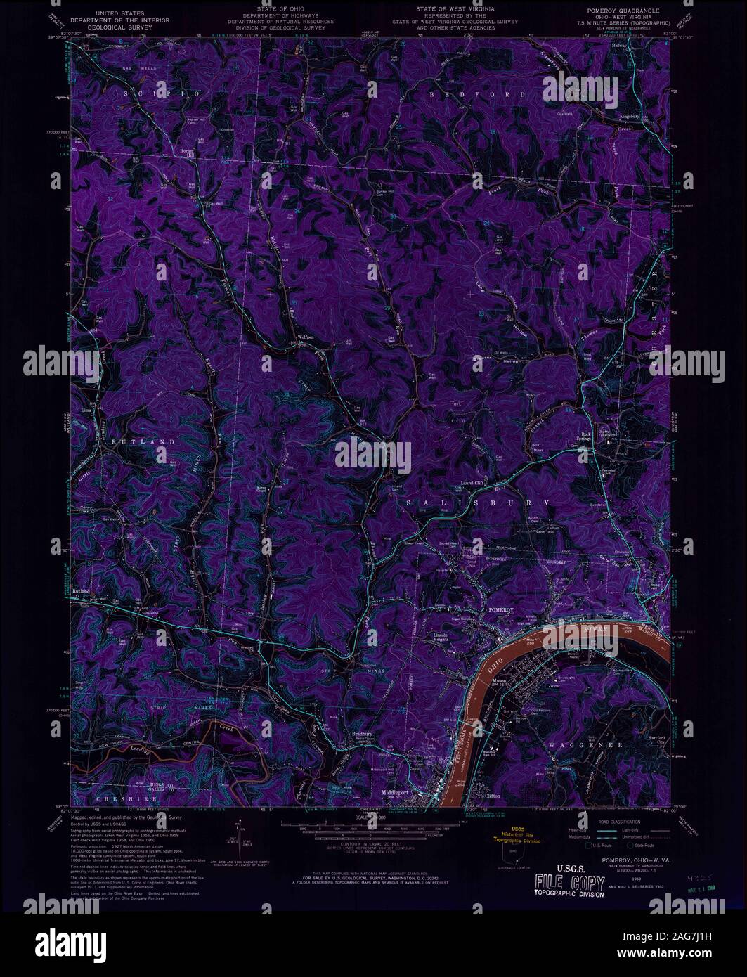 Map of pomeroy ohio hires stock photography and images Alamy