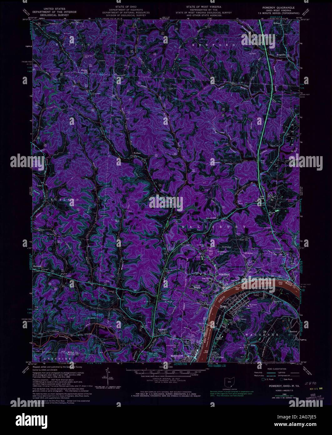 Map of pomeroy ohio hires stock photography and images Alamy