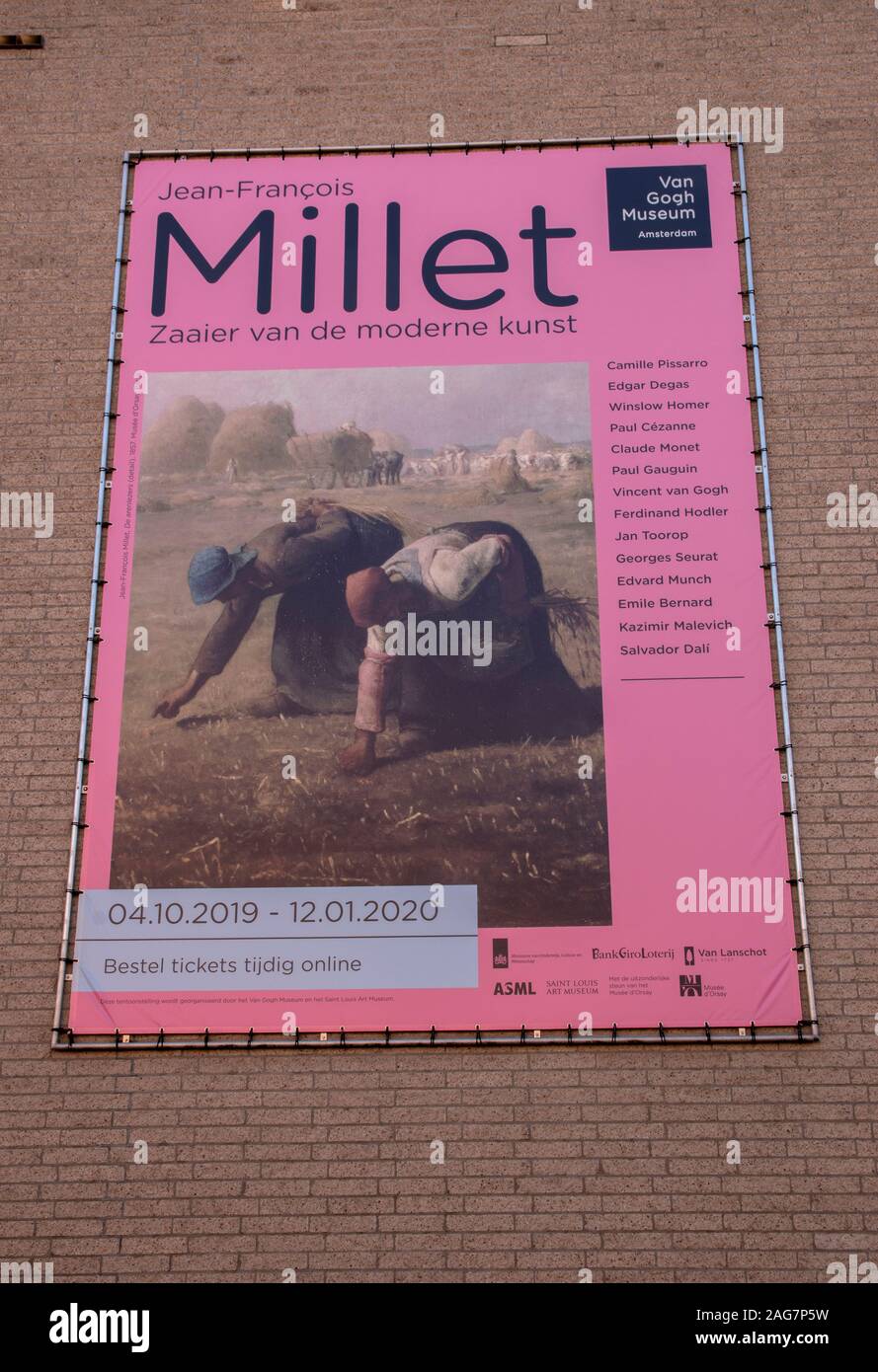 Billboard Millet Van Gogh Exhibition At Amsterdam The Netherlands 2019 Stock Photo