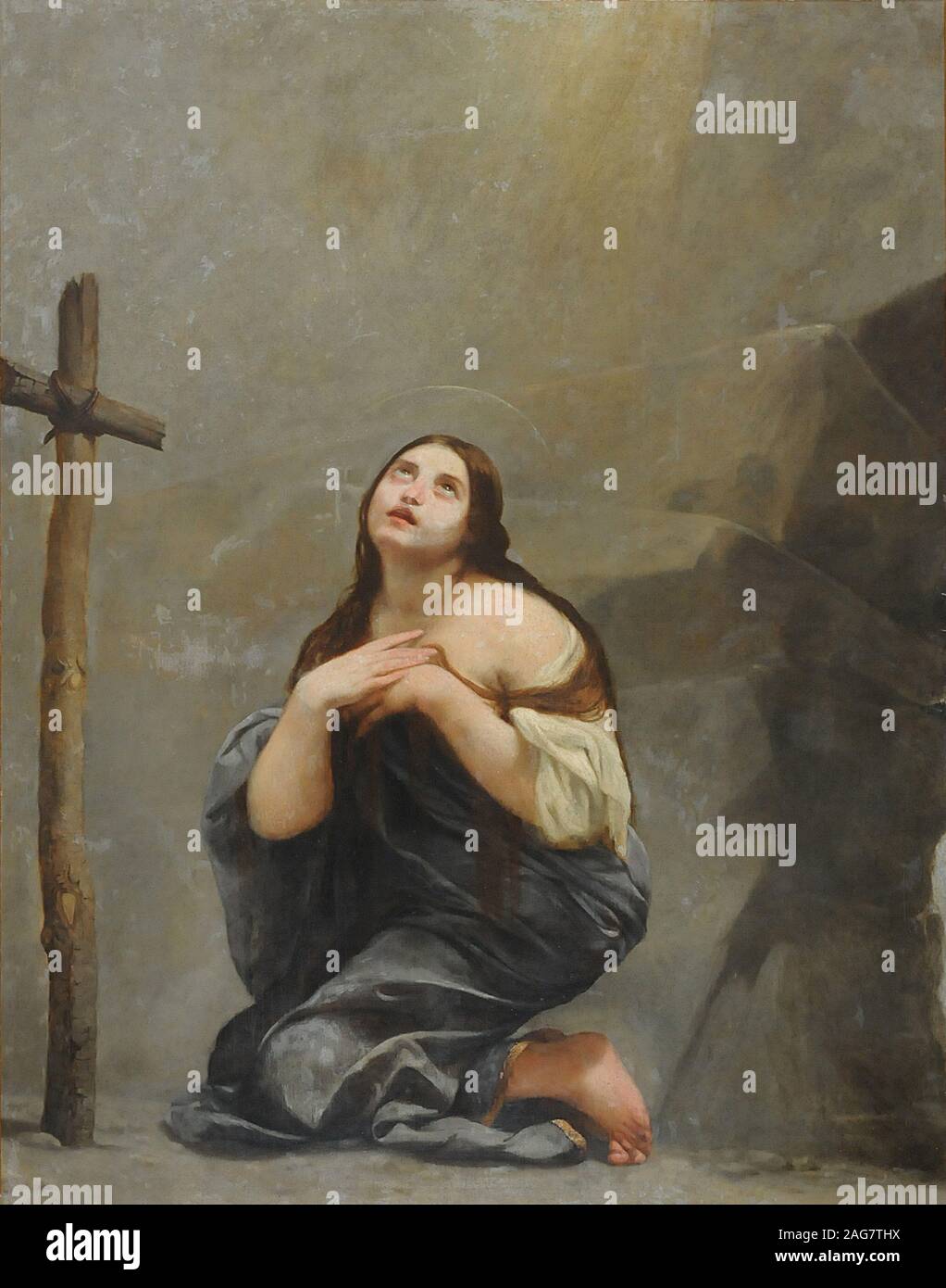 The Repentant Mary Magdalene, 1637-1639. Found in the Collection of Chiesa di Santa Maria Maddalena, Urbania. Stock Photo