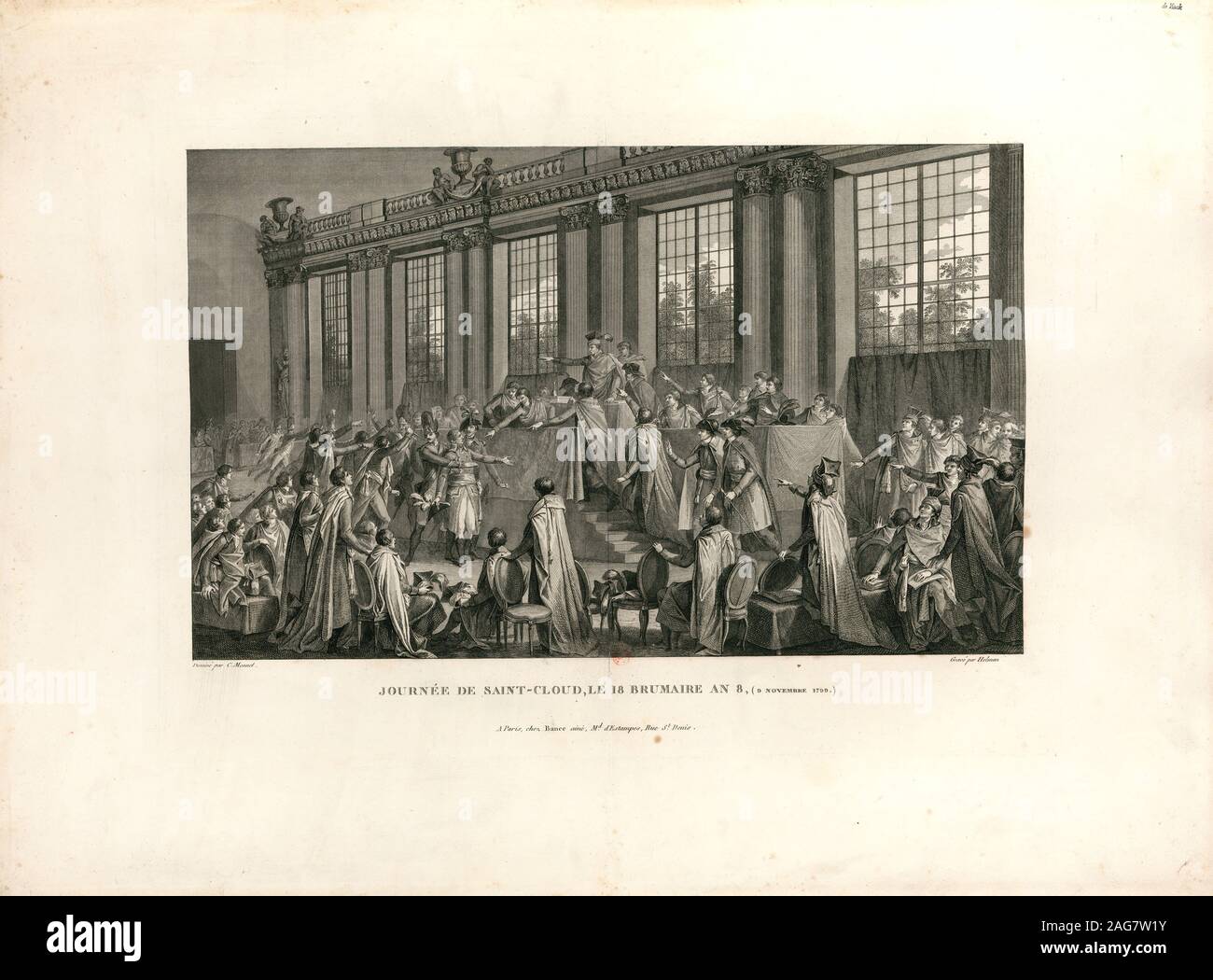 Coup of 18 Brumaire, 1800. Found in the Collection of Biblioth&#xe8;que Nationale de France. Stock Photo