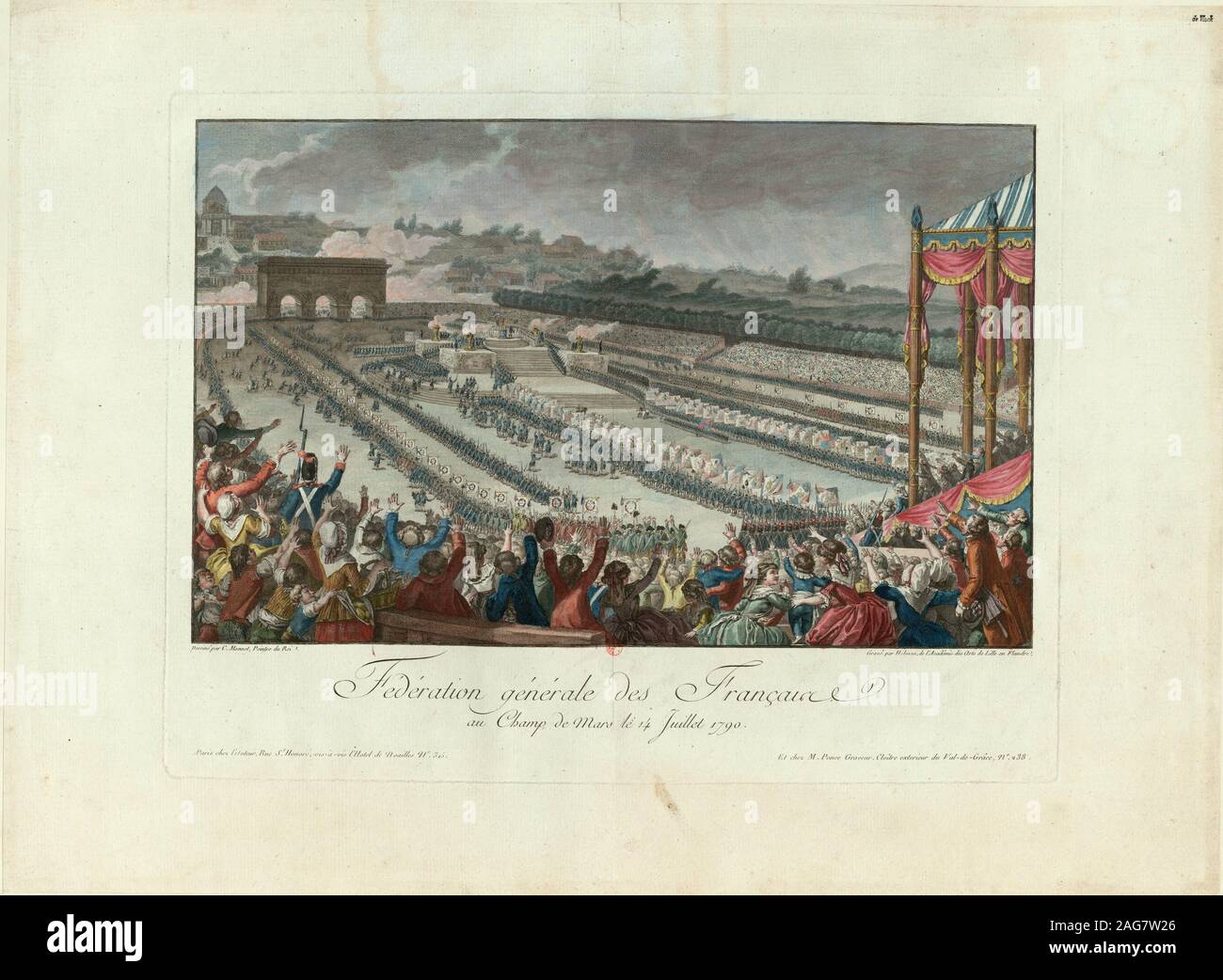 The Festival of the Federation at Champ de Mars on 14 July 1790, 1790. Found in the Collection of Biblioth&#xe8;que Nationale de France. Stock Photo
