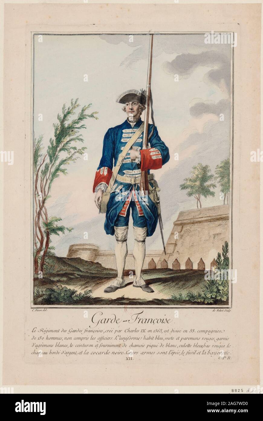 Gardes Fran&#xe7;aises (The French Guards), 1756. Found in the Collection of Biblioth&#xe8;que Nationale de France. Stock Photo