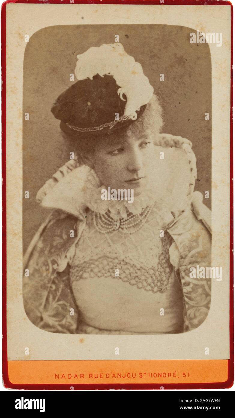 Portrait of Sarah Bernhardt (1844-1923), ca 1865. Private Collection. Stock Photo