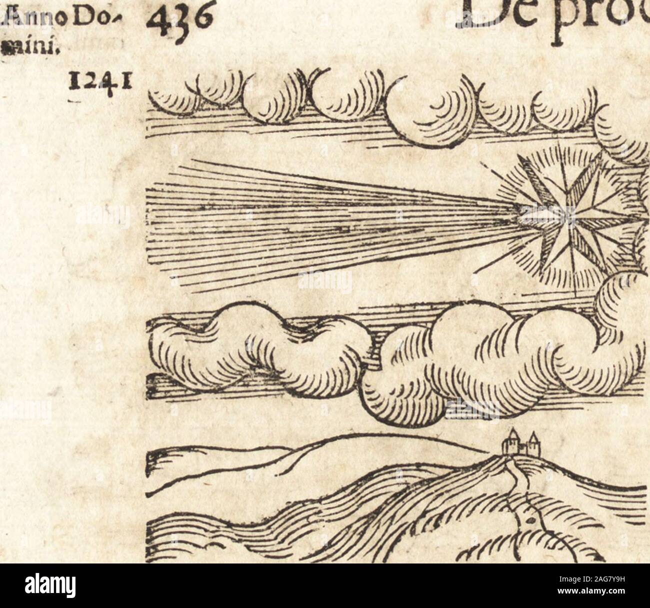 . Prodigiorvm ac ostentorvm chronicon : quae praeter naturae ordinem, motum, et operationem, et in svperioribus & his inferioribus mundi regionibus, ab exordio mundi usque ad haec nostra tempora, acciderunt .... De prodigiis 1N Anglia fub Henricotertio rege in ipfo Ianua*Hjjjjj^ rioapparuitCometes&gt;diroafpe&uper trigintadies fe*re continuos &C hoc annoHericus rex in Vuallia cuexpedito exercitu, contraDauidem proficifcitur,acfeditionis autorib. captis,pocnaq*affec1:is, Vualliamin fuam poteftate redcgit.Eodem etiam anno Ifabel*laFriderici imperatoris u*xor,eademqpHenriciforor,moritur,cummirafu Stock Photo