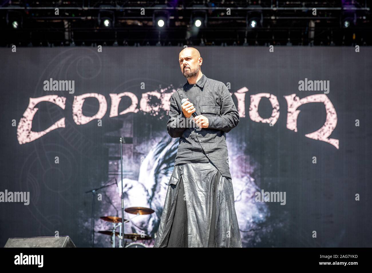 Oslo, Norway. 29th, June 2019. The Norwegian progressive metal band  Conception performs a live concert during the Norwegian music festival Tons  of Rock 2019 in Oslo. Here vocalist Roy Khan is seen