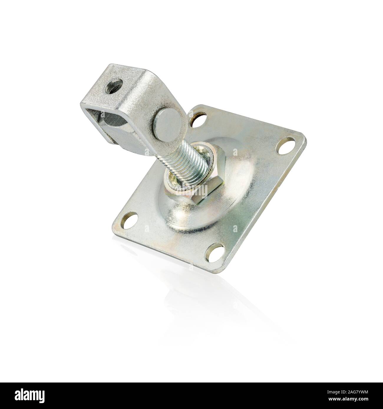 Gate hinge islated on white background. Adjustable gate hinge Stock