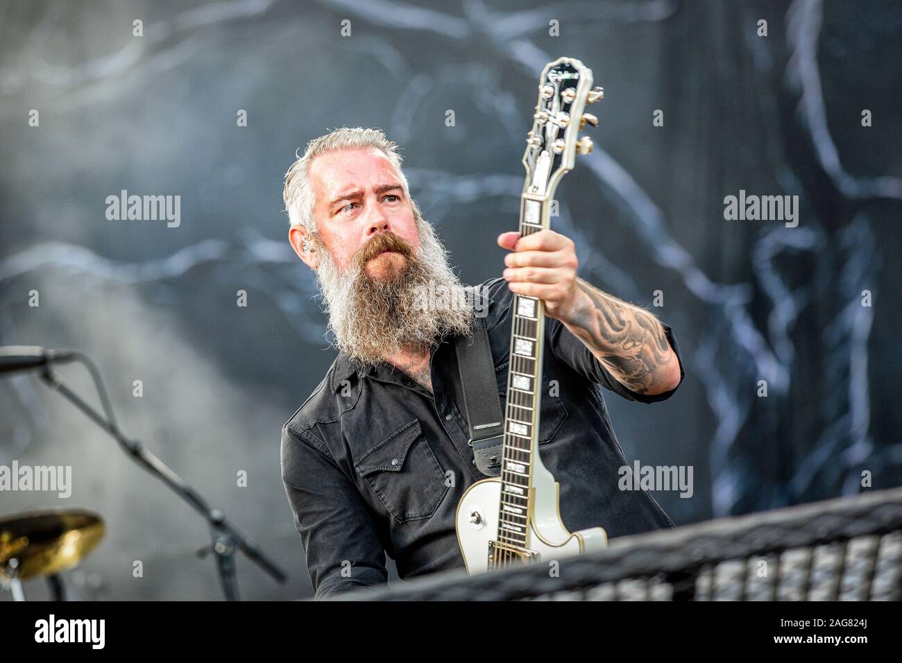 Oslo, Norway. 29th, June 2019. The Swedish heavy metal band In Flames  performs a live concert during the Norwegian music festival Tons of Rock  2019 in Oslo. Here guitarist Björn Gelotte is