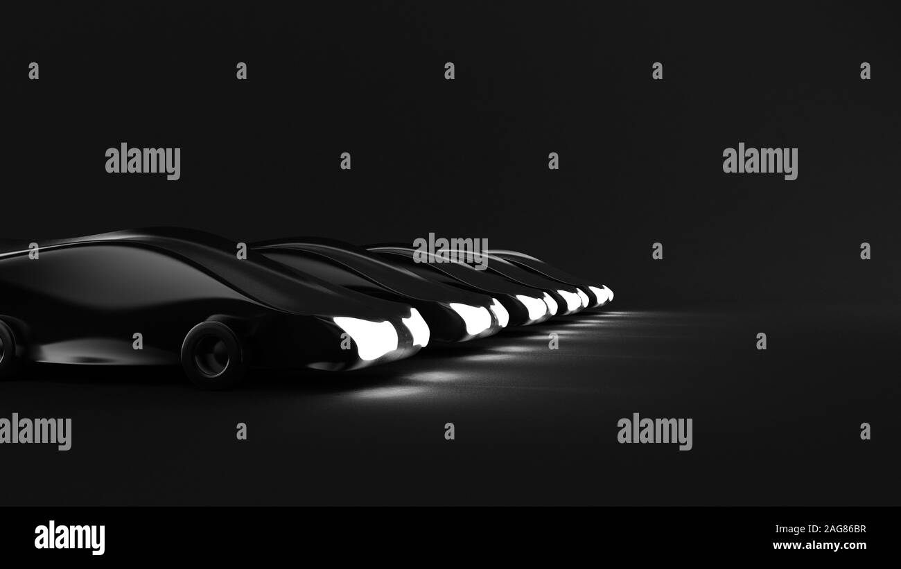 Futuristic car illustration black white hi-res stock photography and ...