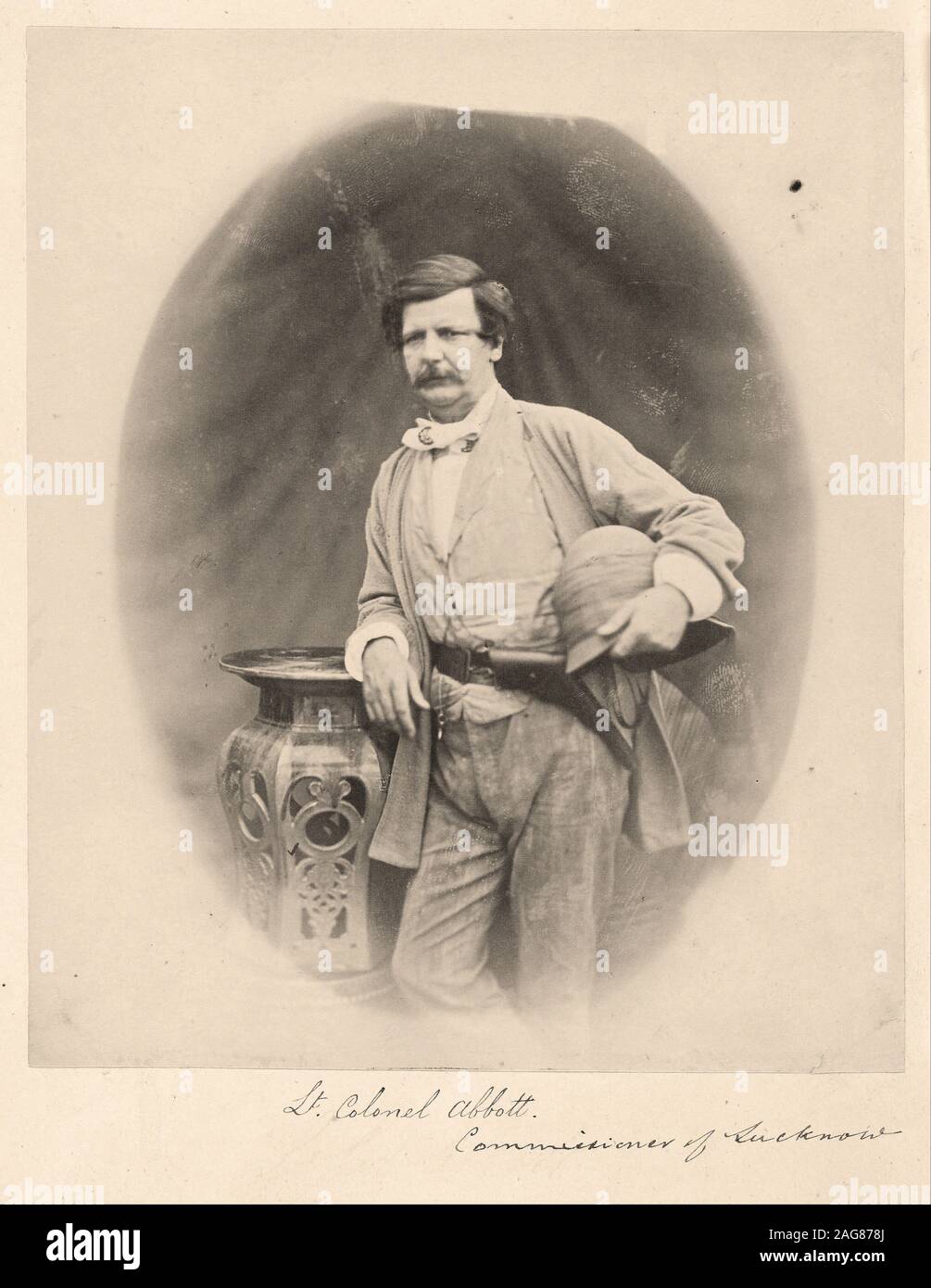 Felice Beato (1832 - 1909) - Lieutenant-Colonel Abbott, Commissioner of Lucknow Stock Photo