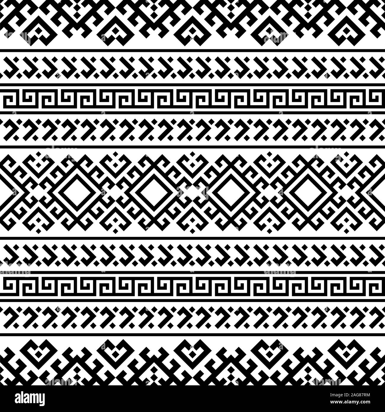 Tribal ethnic pattern in black and white color. Design for background ...