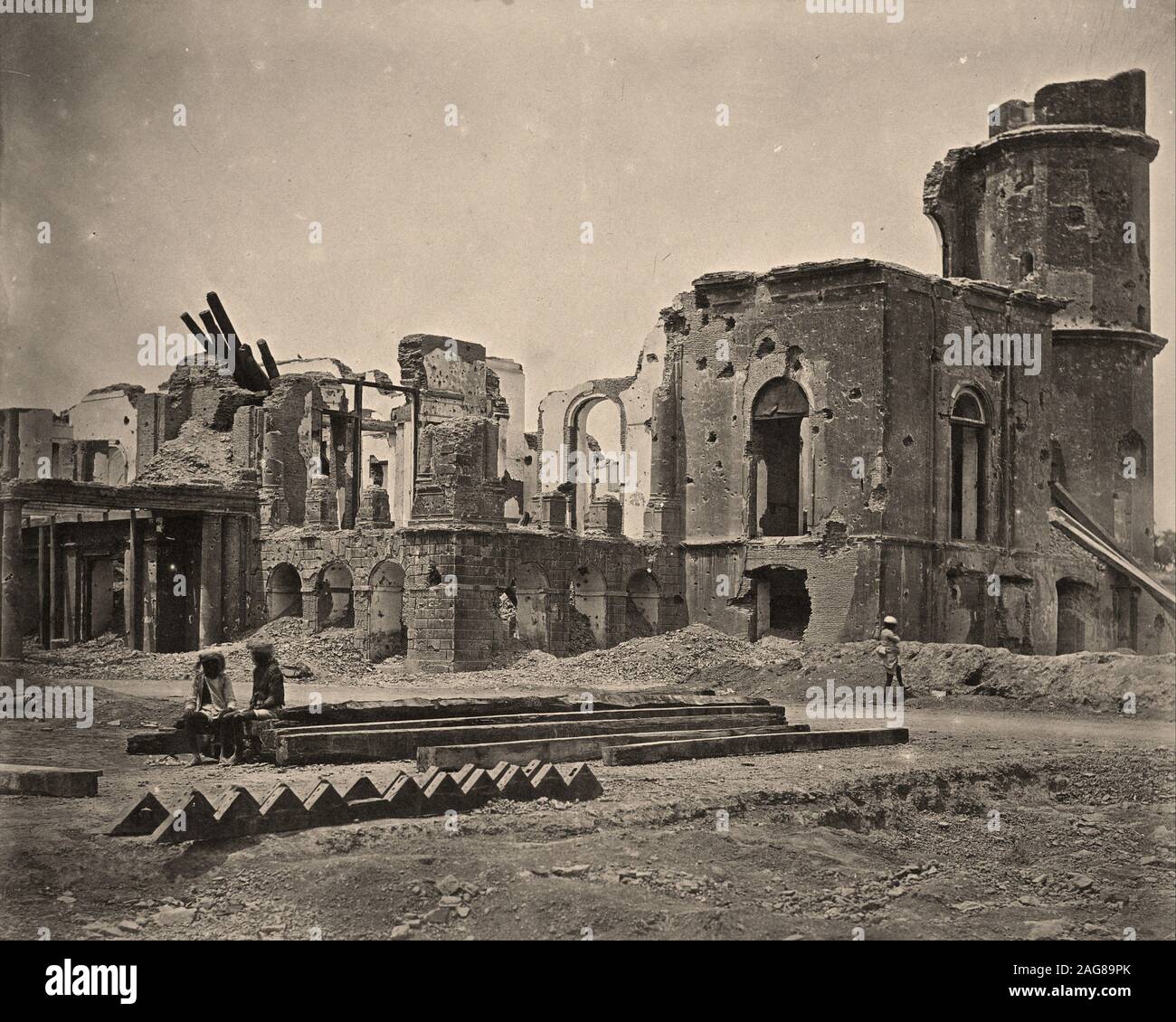 Felice Beato (1832 - 1909) - Ruins of the Residency Stock Photo