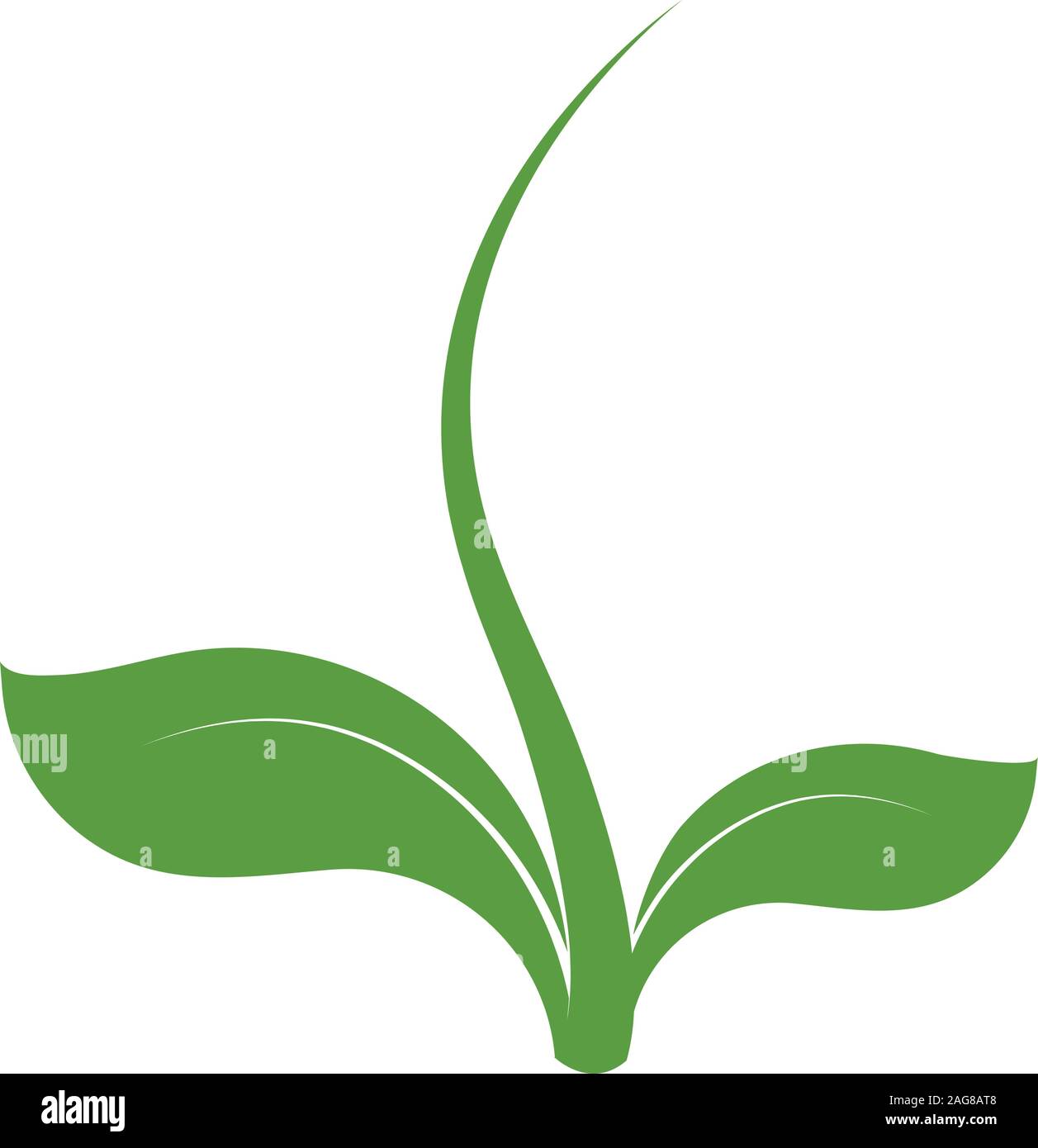 Symbol life. Origin seedling logo. Green plant sign. Vector isolated unusual sprout illustration. Stock Vector