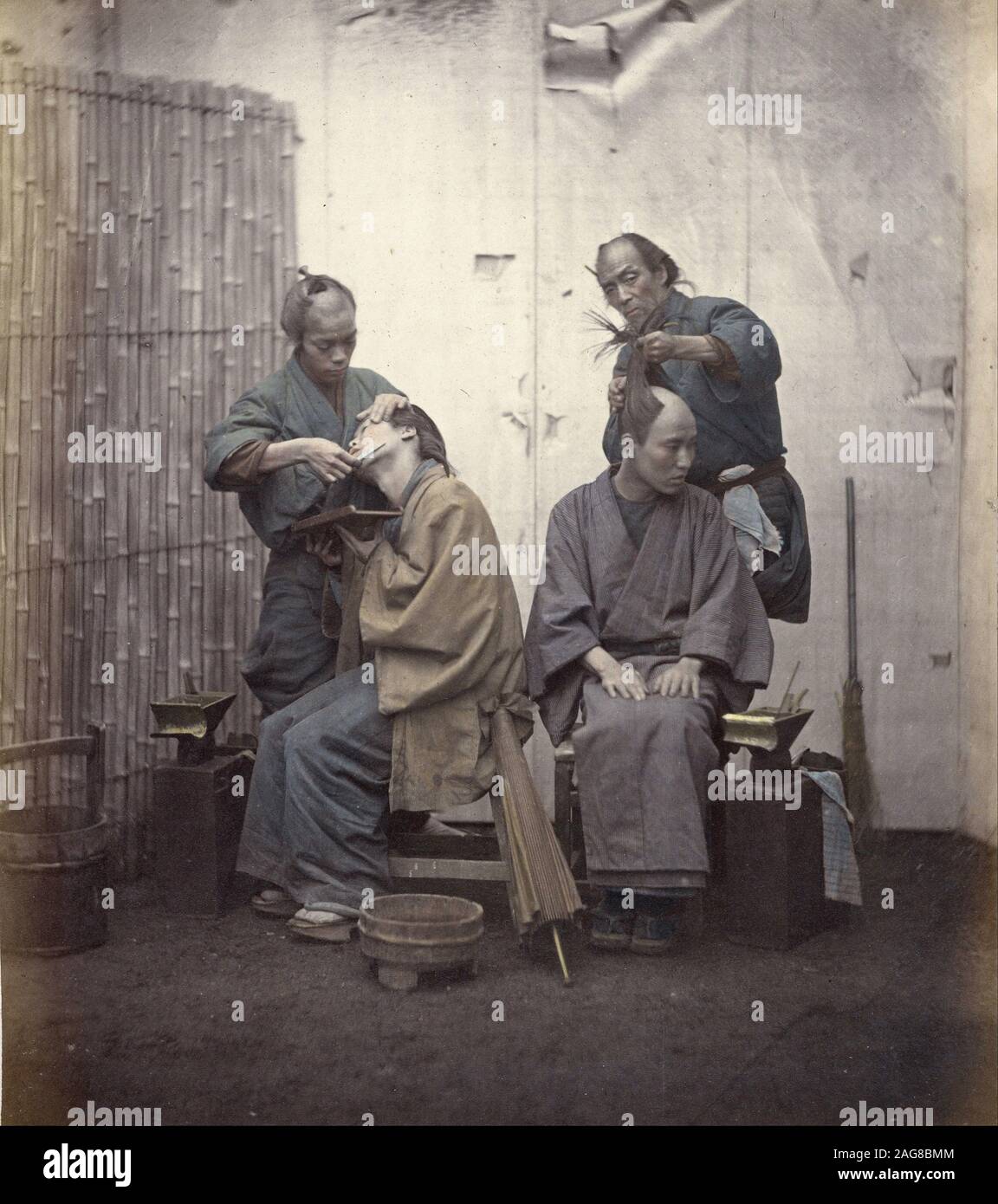 Felice Beato (1832 - 1909) - Barbers Stock Photo
