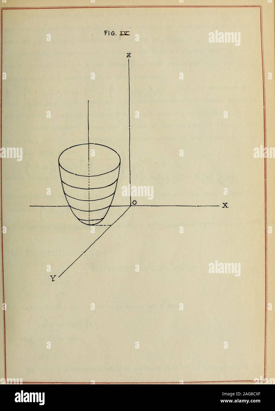 . On Cauchy's modulus surfaces. W = az f h, similitude A 4- rotation^ V translation h. W = C a, f ia,^)^ ( X  iy) f h, f ih^ = a^x ^ h^ - a^y  ±(a^x - y ^ h^V , = ( a,x V Ti, - a^y) ^ ( a^x v a,y | b^) = a^x*V ^jt^*^ ^y*~- Sa, a^xy y a^xy -4- 2a,b^x f- Sa^b^^x 2a.^ bj^y - ^a^Lb, y  b, b^ = (a^^a^^)xv (a,S a^)yV^( ^ ^ a^^ Jx-V 2(a, b^- a^b, )y f ^?t^ . Put Z = k, to determine the nature of the curves of intersection of planes parallel to the xy plane with the surface. Then we get (x^f y**) V g(a. b, -V a^bQx, 2(a,ba^- a,.b|)y = K- T&gt;*-f a^- a^^ a^^f a]; Or, completing the square; A * a Stock Photo