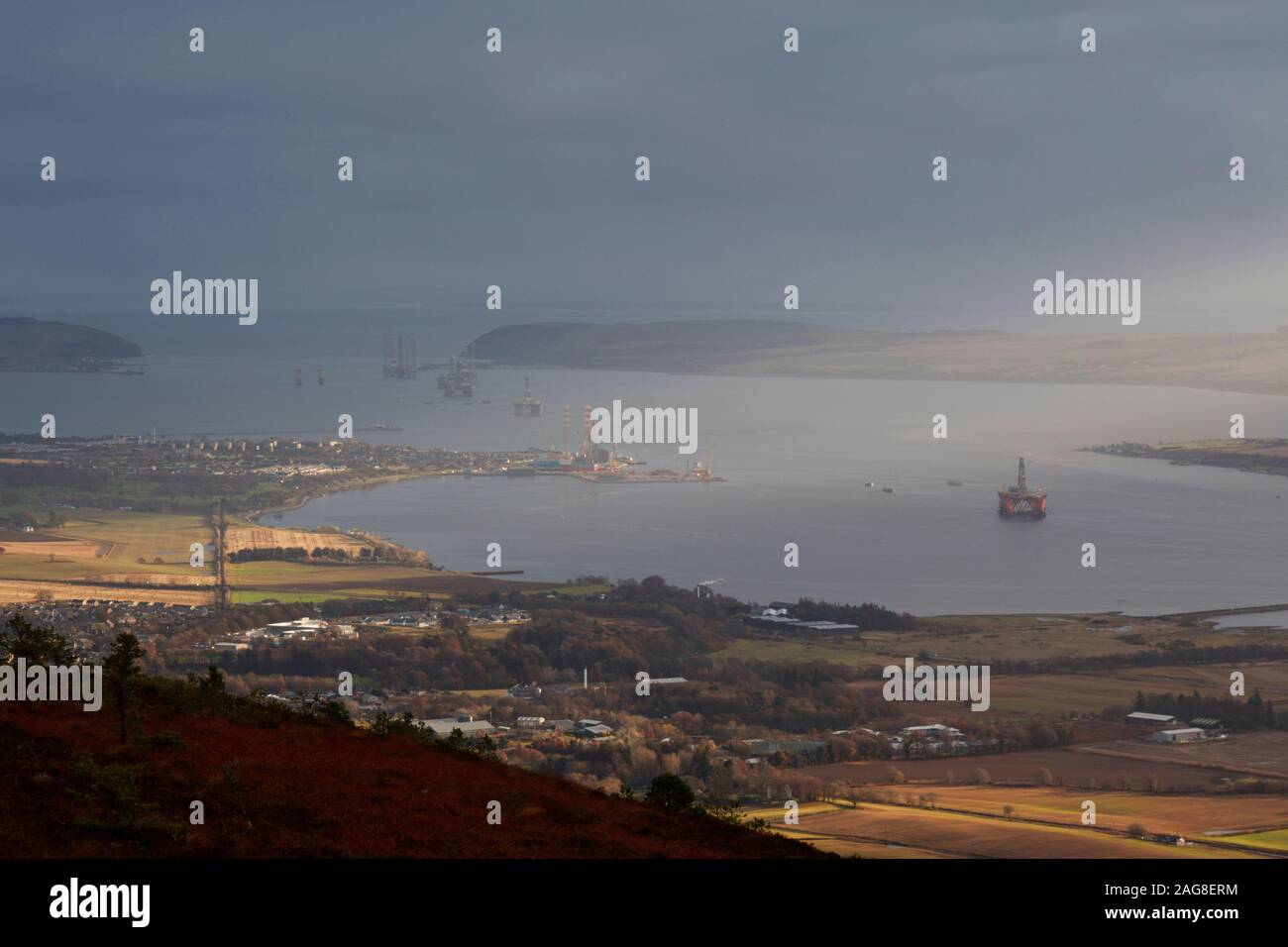 Alness and Invergordon on Cromarty Firth, Easter Ross, Scotland Stock Photo