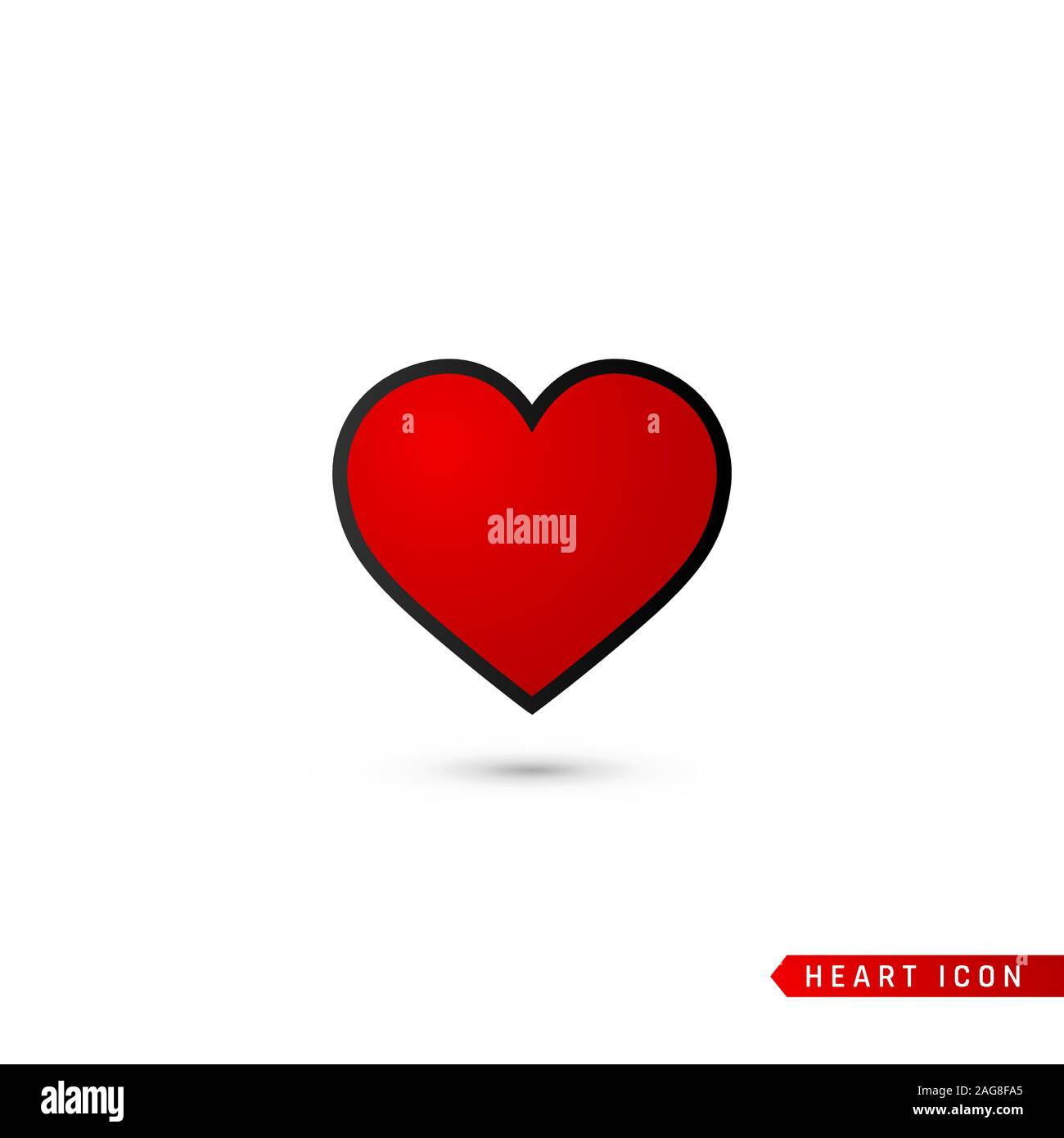 Heart flat icon. Love symbol isolated on white background. Vector ...