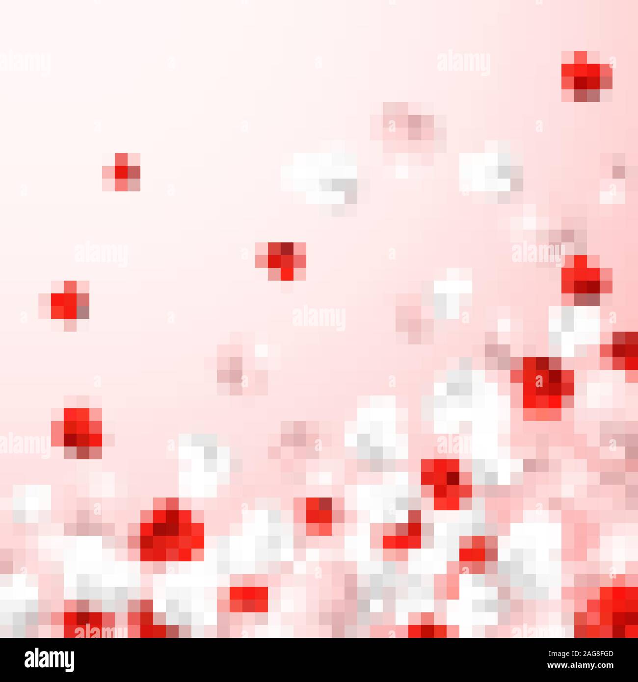 Happy Valentines Day background, flying red, pink and white hearts ...