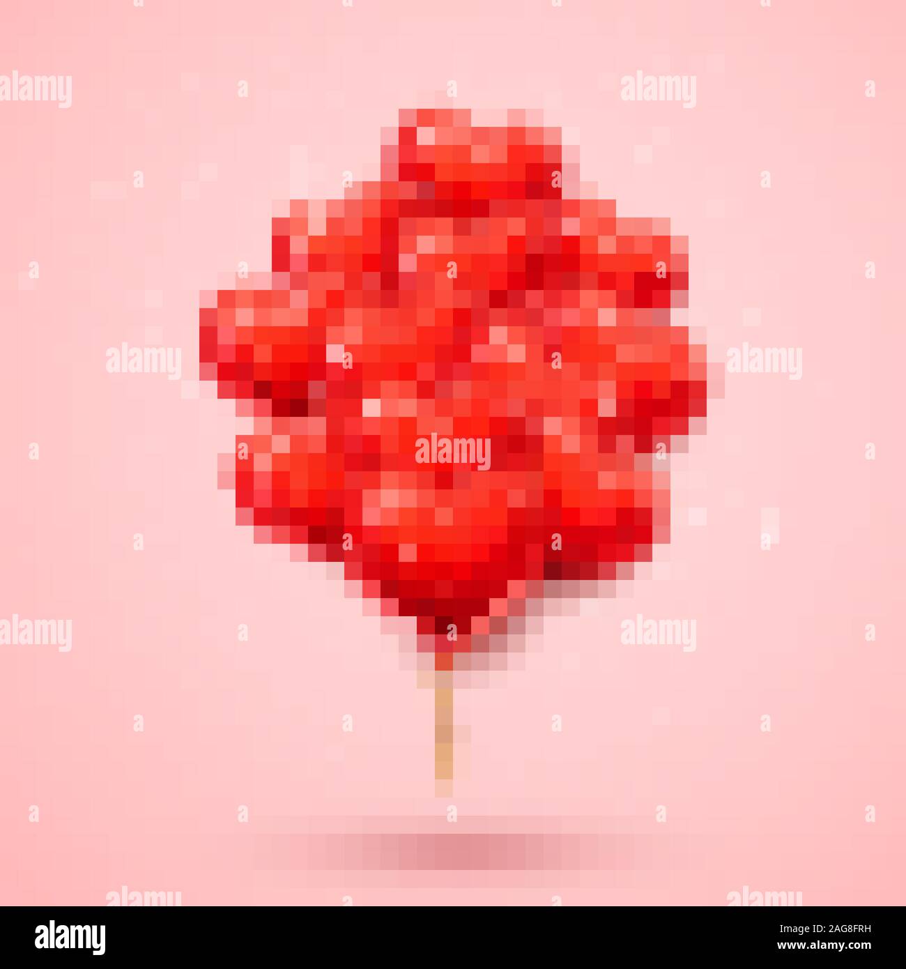 Happy Valentines Day background, red helium balloon in form of heart ...
