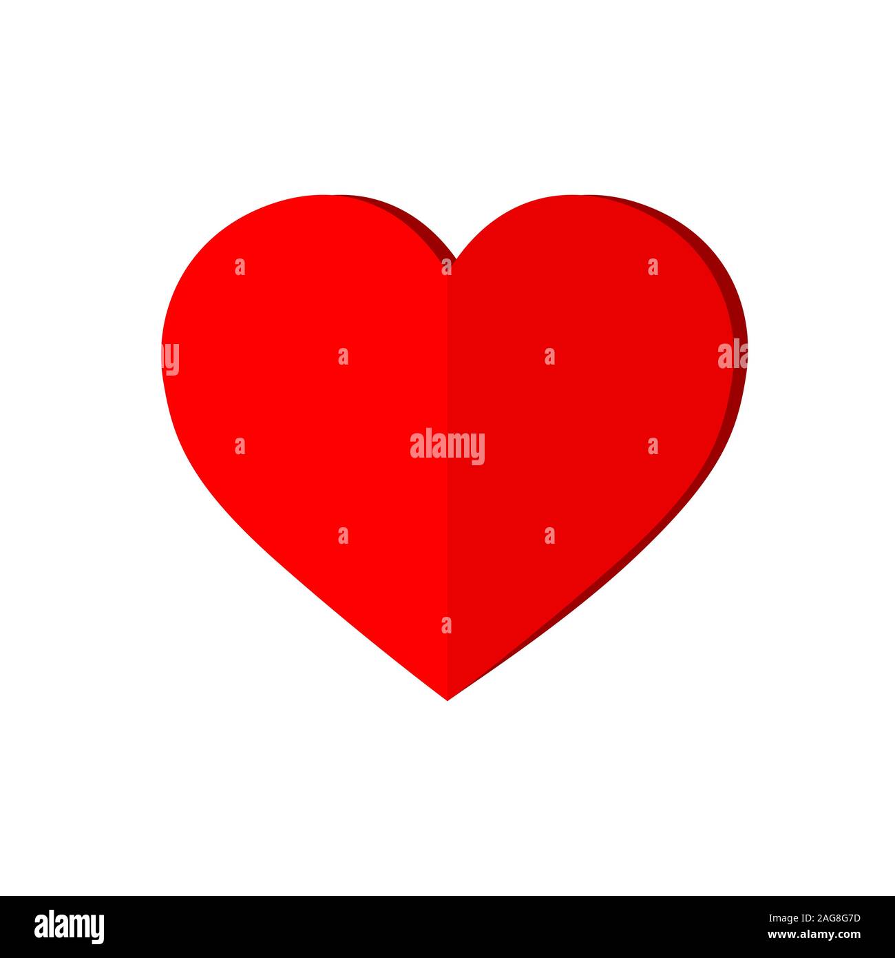 Heart flat icon. Love symbol isolated on white background. Vector ...