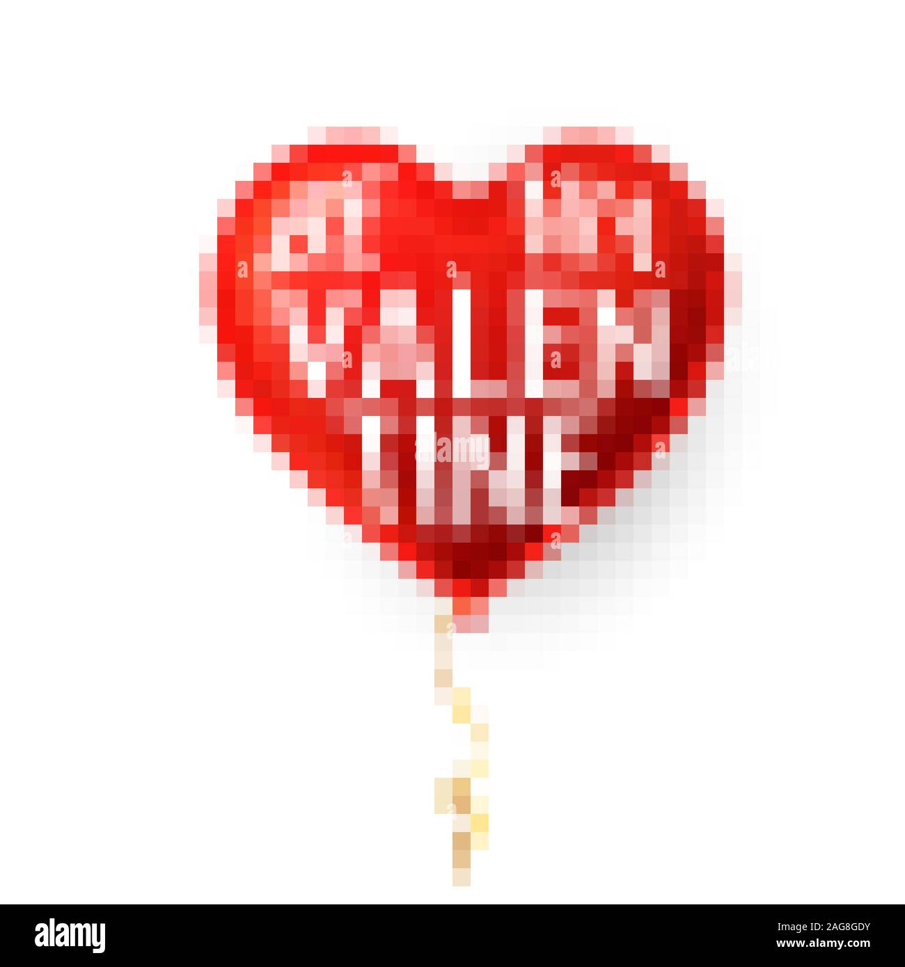 Be My Valentine. Happy Valentines Day. Red helium balloon in form of ...