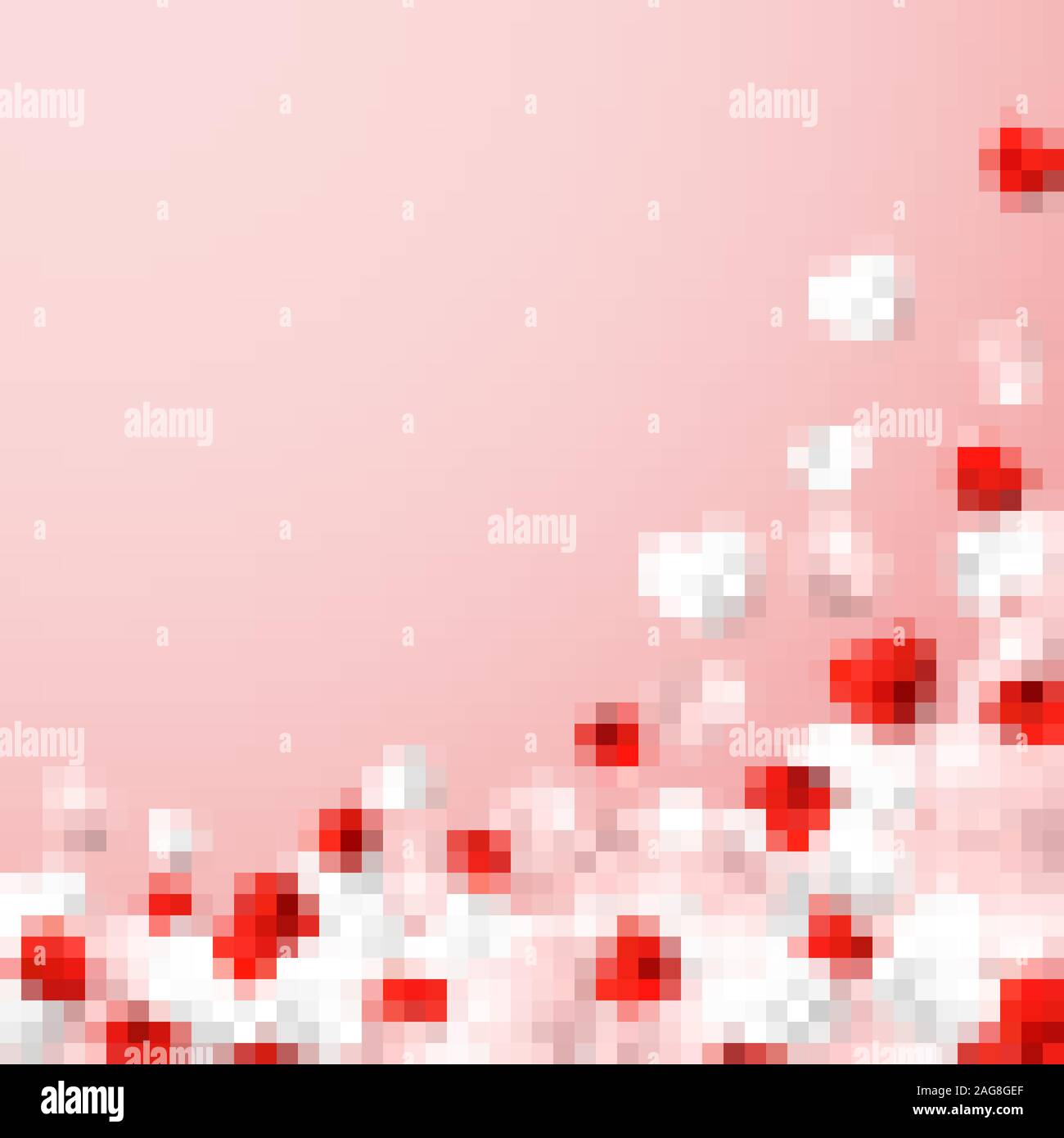 Happy Valentines Day background, flying red, pink and white hearts ...