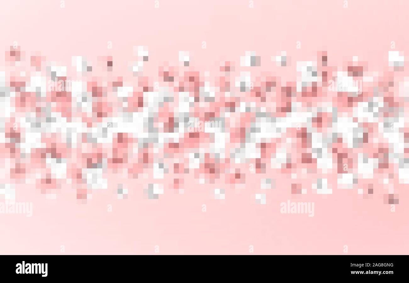Happy Valentines Day background, pink and white hearts on pink ...