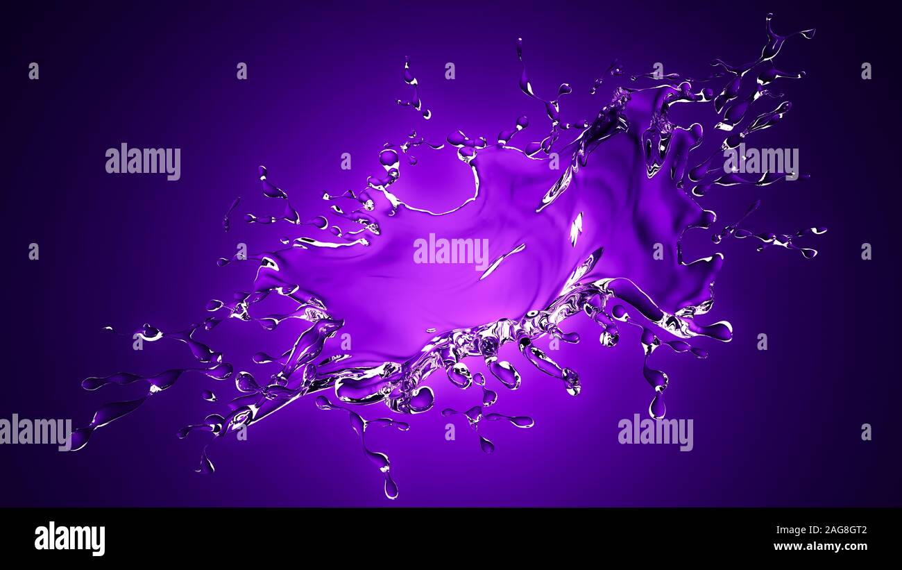 Isolated splash of water with splashes and drops on a black background ...