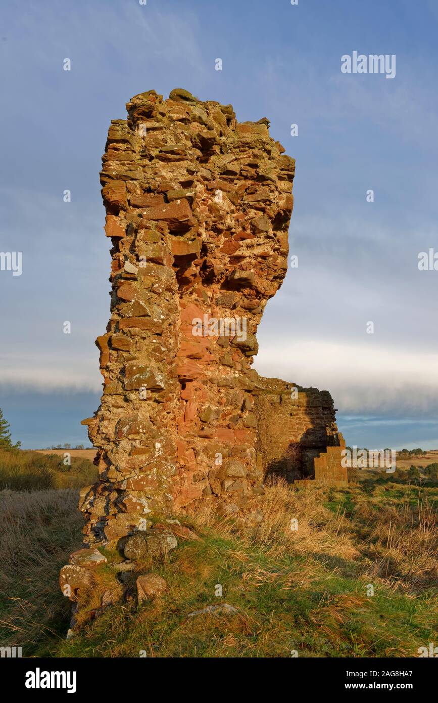 The end on view of the East Curtain wall of the Red Castle at Lunan Bay ...