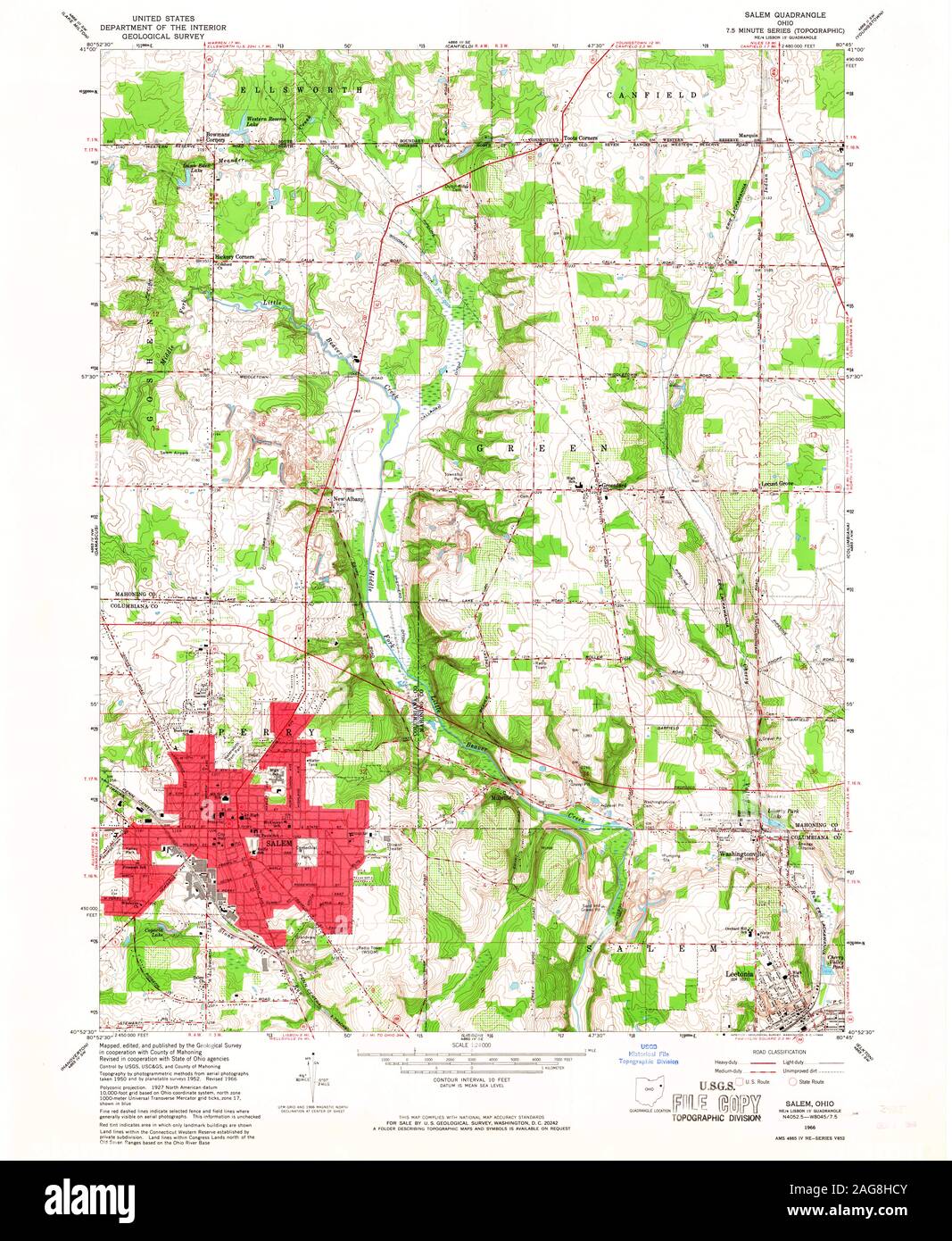 Map of salem ohio hi-res stock photography and images - Alamy