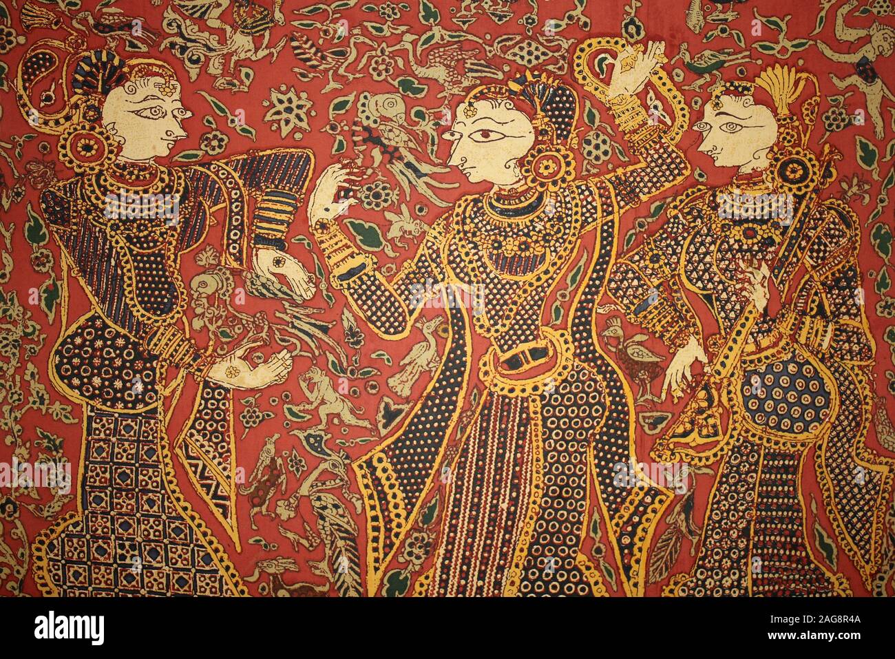 Gujarat Textiles - Dancing Women Stock Photo