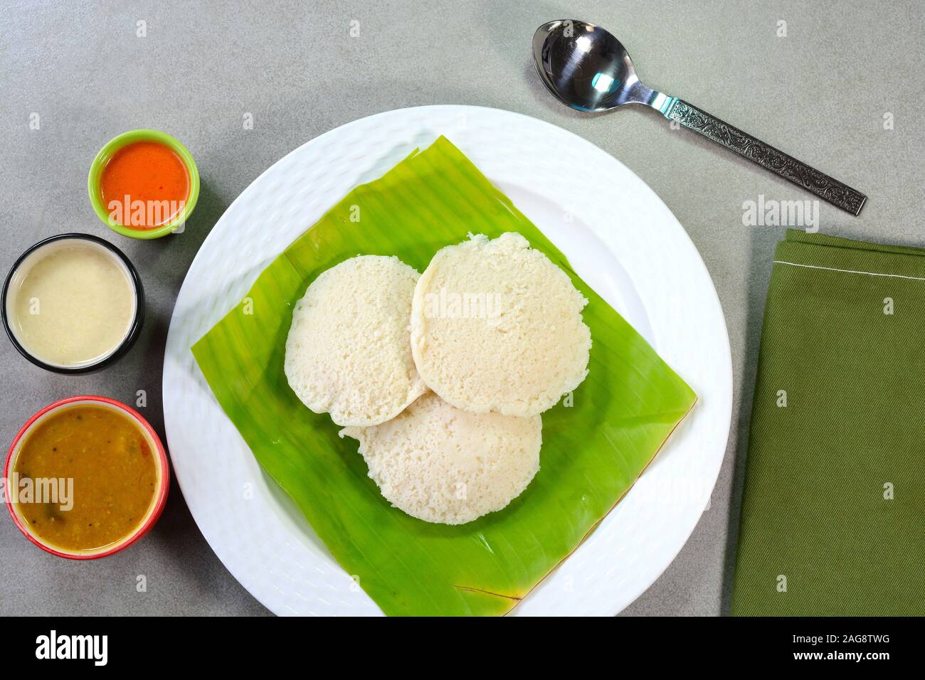 Idli is a popular south indian brekfast food Stock Photo