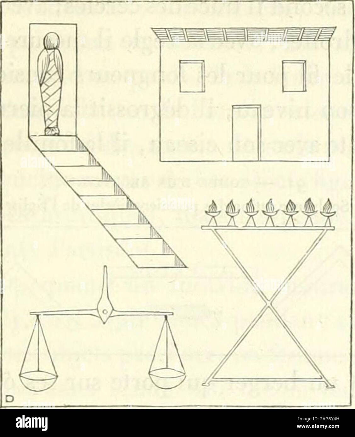 . Iconographie chrétienne; histoire de Dieu. Des ani-maux qui parlent et agissent, des masques qui grimacent etsourient, annoncent, dans le môme enclos, les tombes deLa Fontaine et de Molière. Chez les Romains il nen était pasautrement: un pêcheur avait une barque sur sa tombe; unberger, une brebis; un fossoyeur, une pioche; un navigateur, Celle tombe csl aujourdhui dans la cathédrale de Reims ; elle vient de léglise SaintNicaise, bâtie par Libergier dans la même ville. Larchitecte de Reims porte, comme Mi-chel le Papelart, archilecl&de Chàlons-sur-Marne, un modèle déglise quil appuie contresa Stock Photo