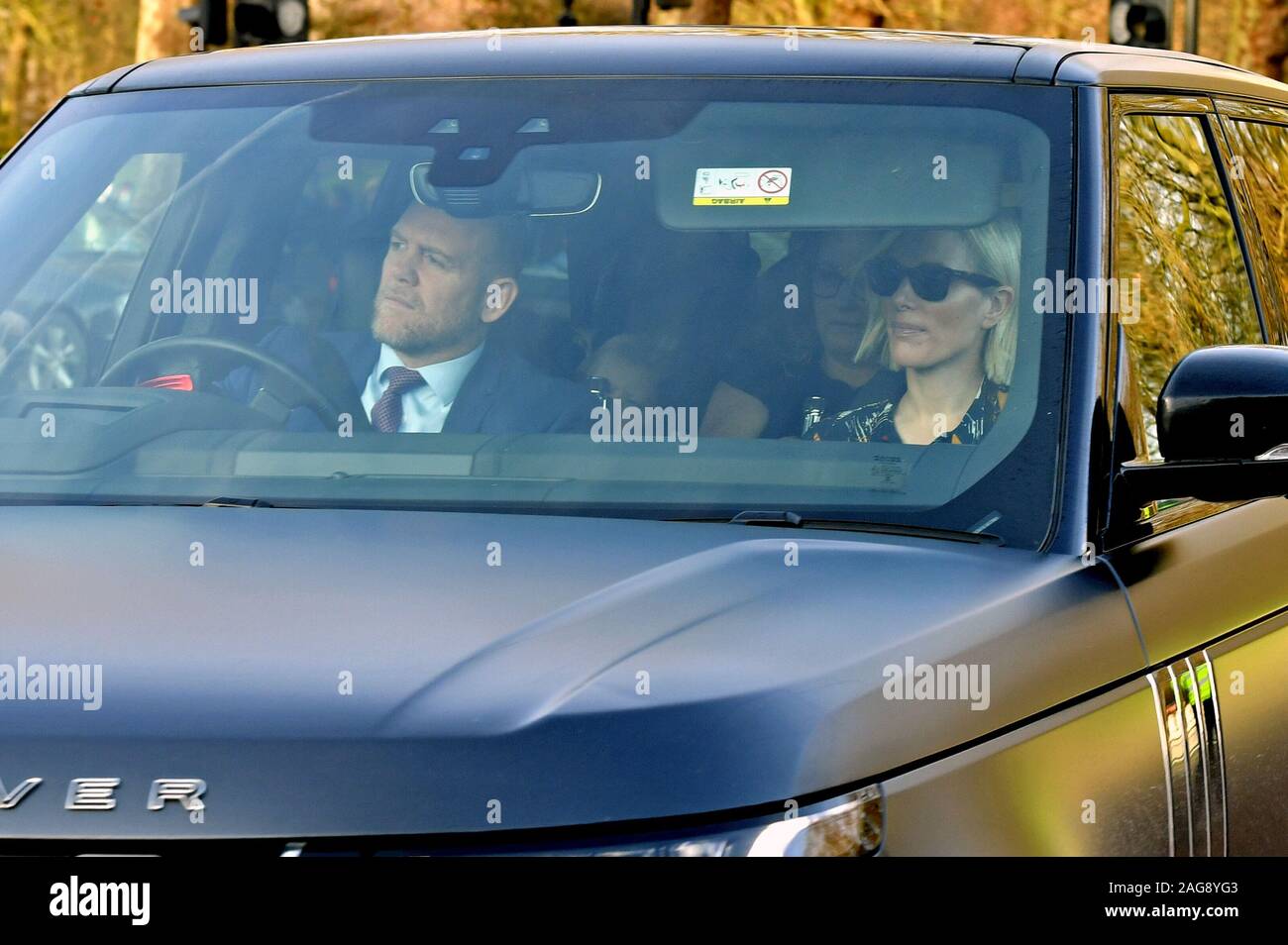 Mike Tindall and Zara Tindall arriving for the Queen's Christmas lunch