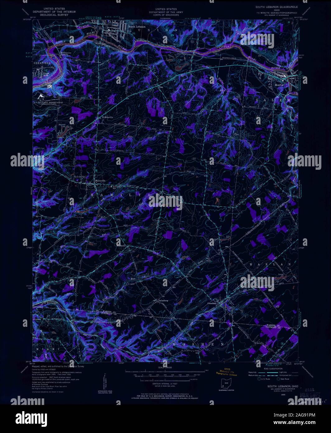 Lebanon ohio map hires stock photography and images Alamy