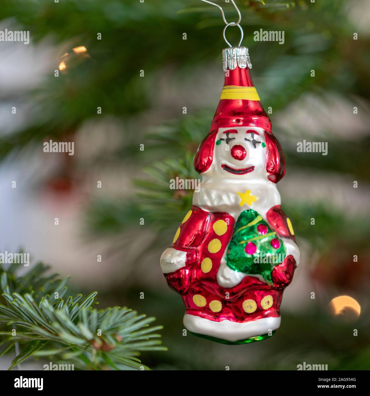 colorful Christmas decorations in a Christmas tree Stock Photo
