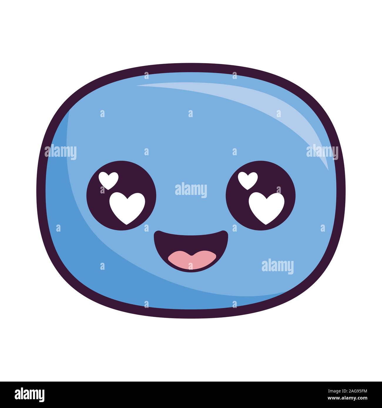 happy oval cartoon design, Kawaii expression cute character funny and