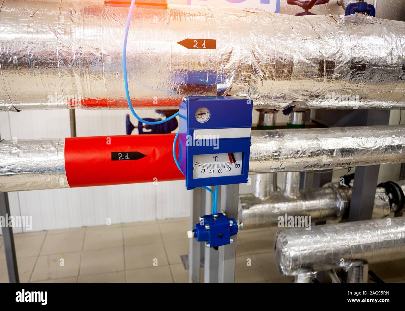 indicator temperature control in the boiler room Stock Photo Alamy